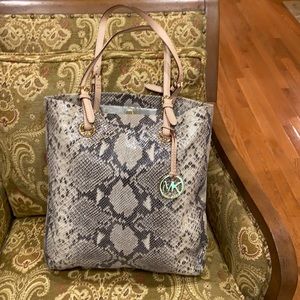 Michael Kors snakeskin tote bag